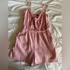 Pink bow romper